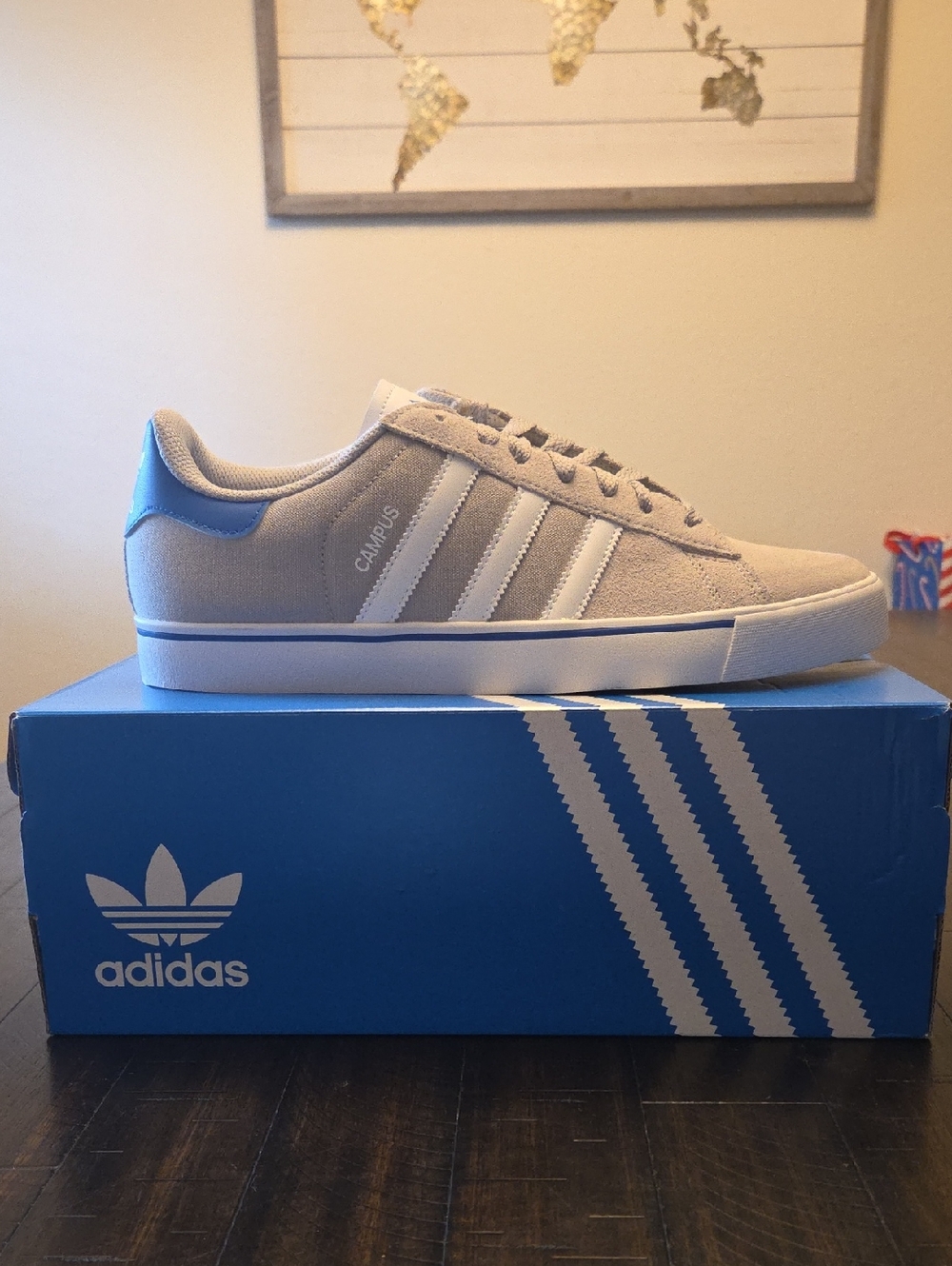 adidas Campus Suede Sneakers in Grey Bluebird